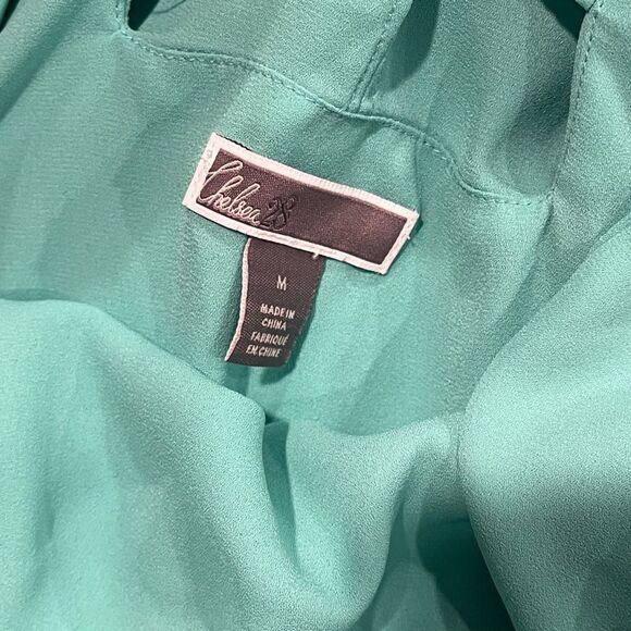 Chelsea28 Sea Blue Chiffon Layered Tank Top Size M - Picture 3 of 4